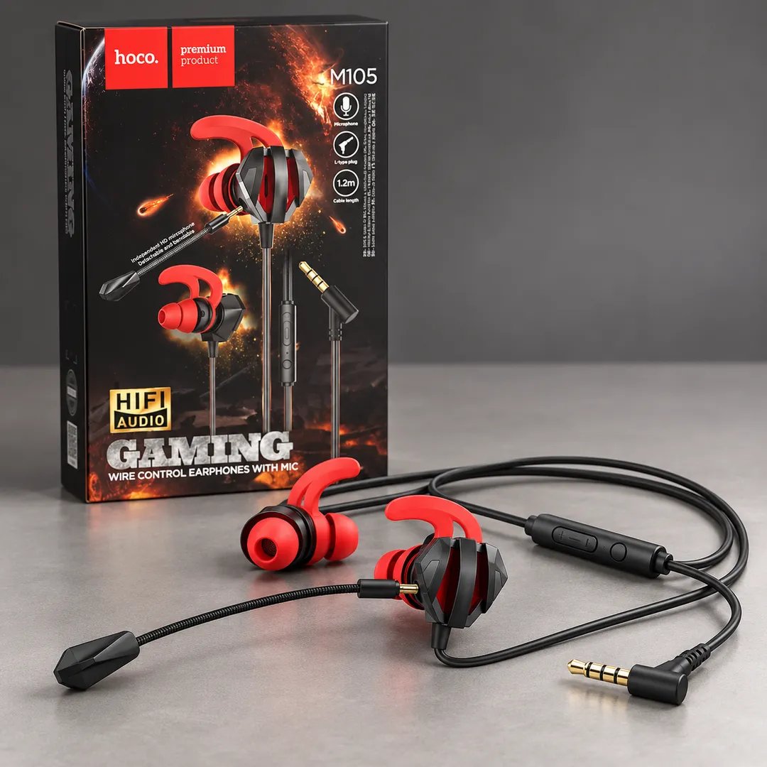 Hoco M105 Sharp Wired Gaming Earphones with Mic