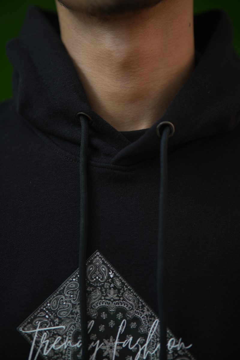 Black Paisley Hoodie & Dropsoulder Combo