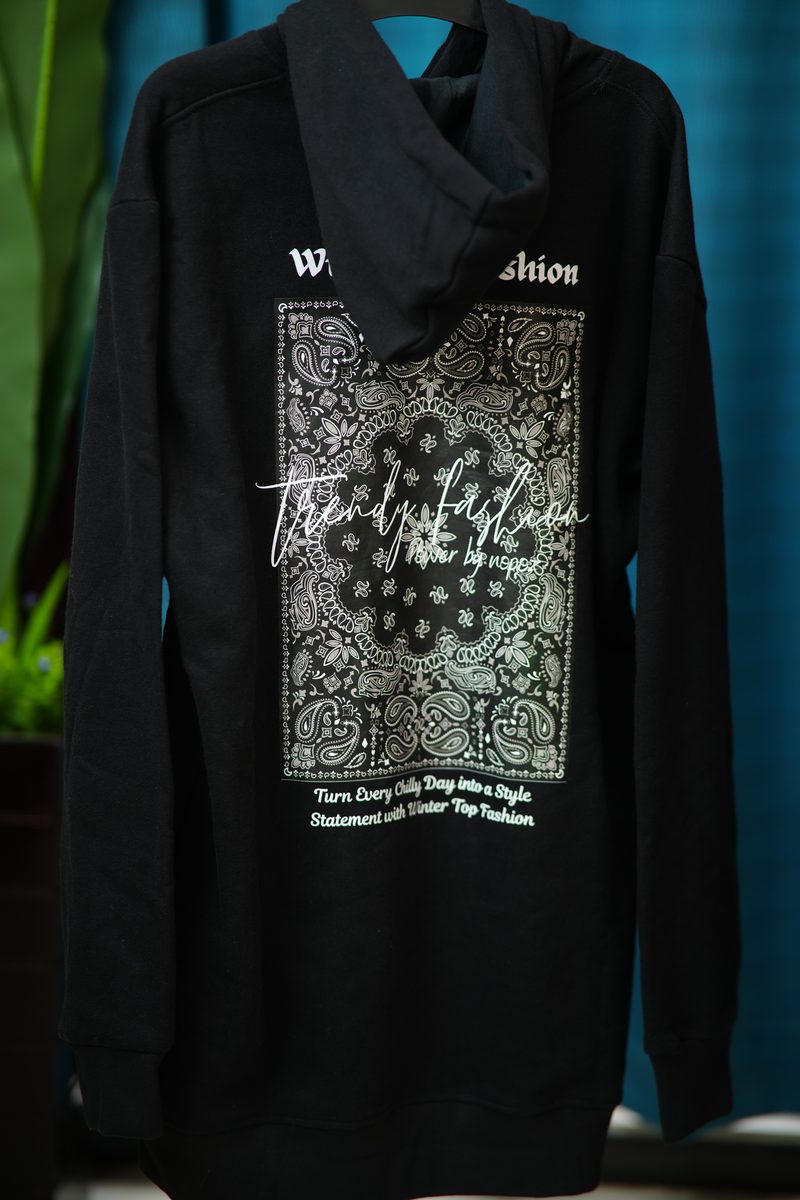 Black Paisley Hoodie & Dropsoulder Combo