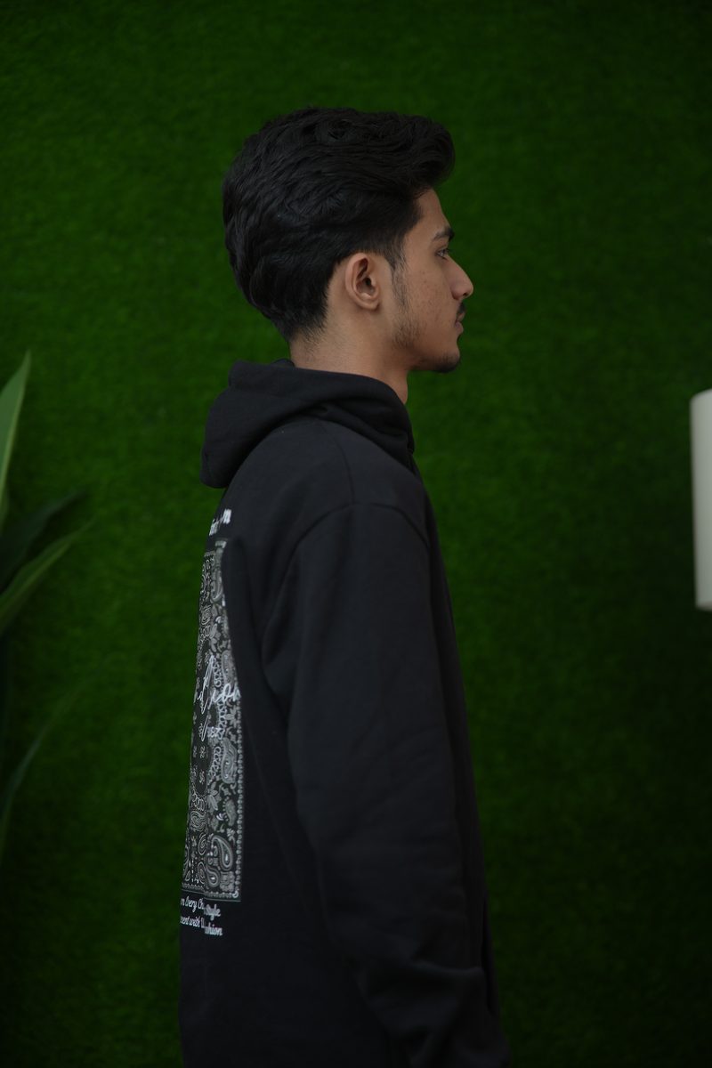 Black Paisley Hoodie & Dropsoulder Combo