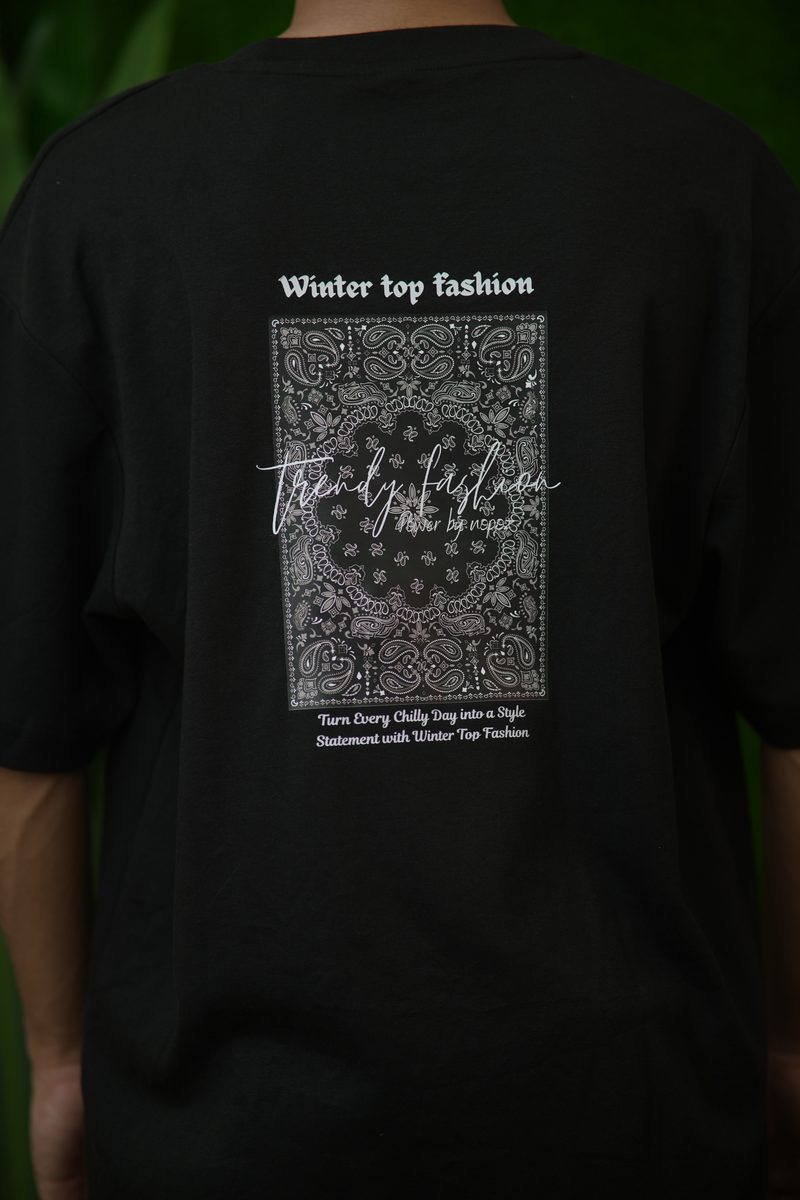 Black Paisley Hoodie & Dropsoulder Combo
