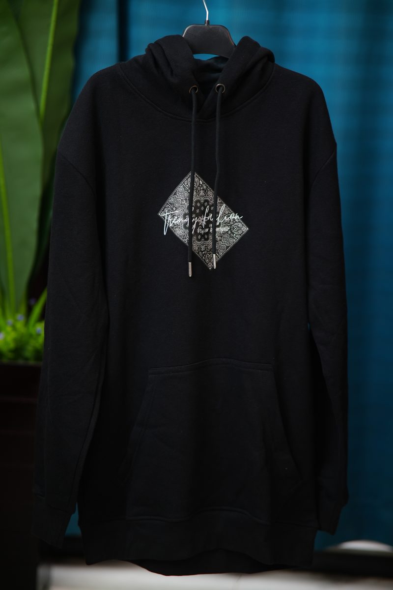 Black Paisley Hoodie & Dropsoulder Combo