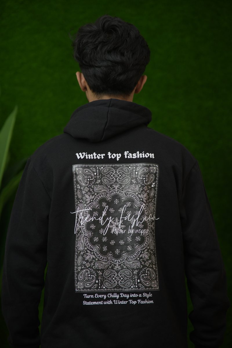 Black Paisley Hoodie & Dropsoulder Combo