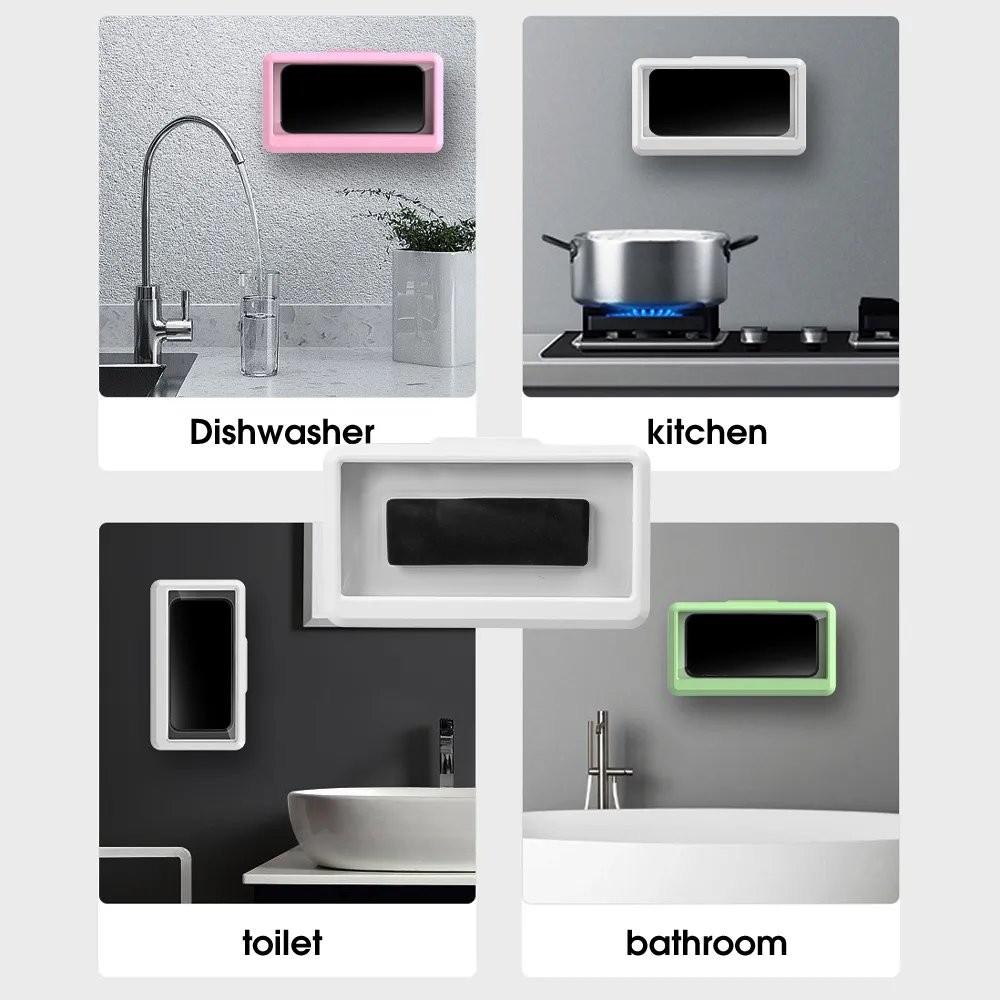 Waterproof Phone Holder Box for Bathroom & Kitchen
