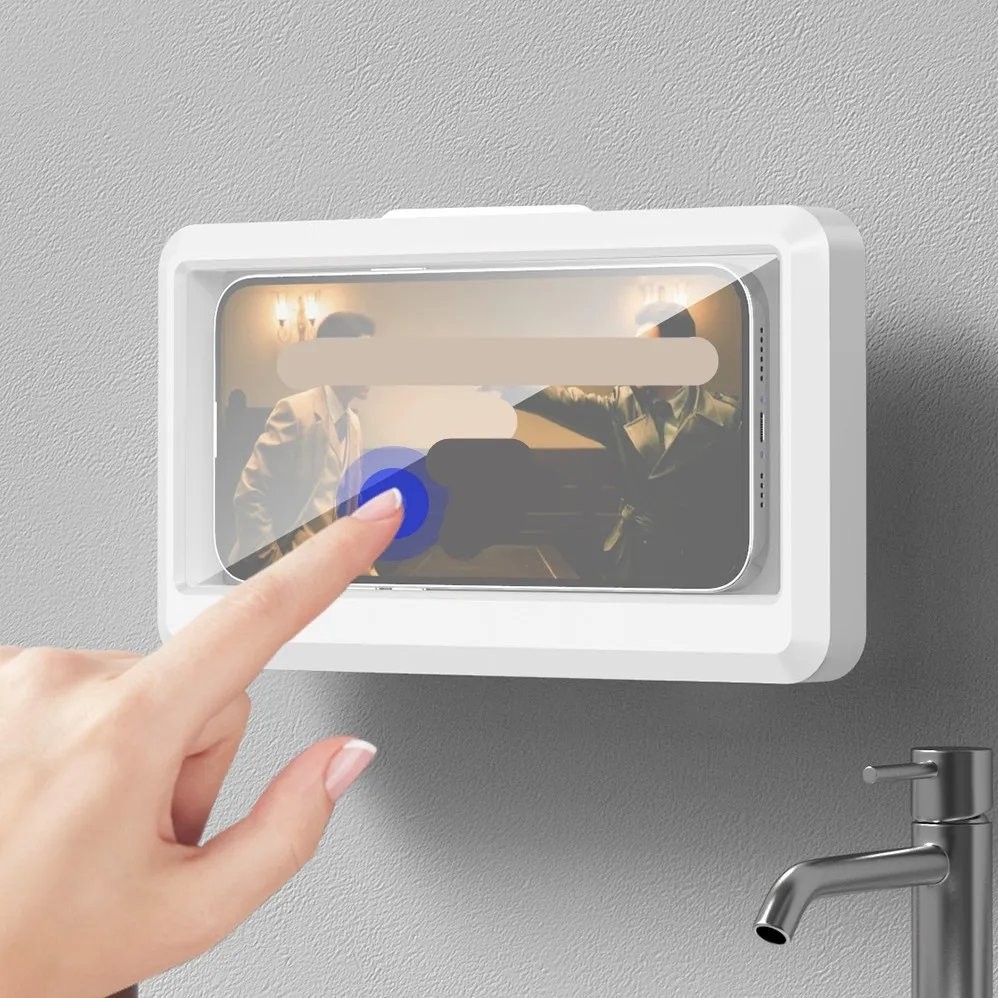Waterproof Phone Holder Box for Bathroom & Kitchen