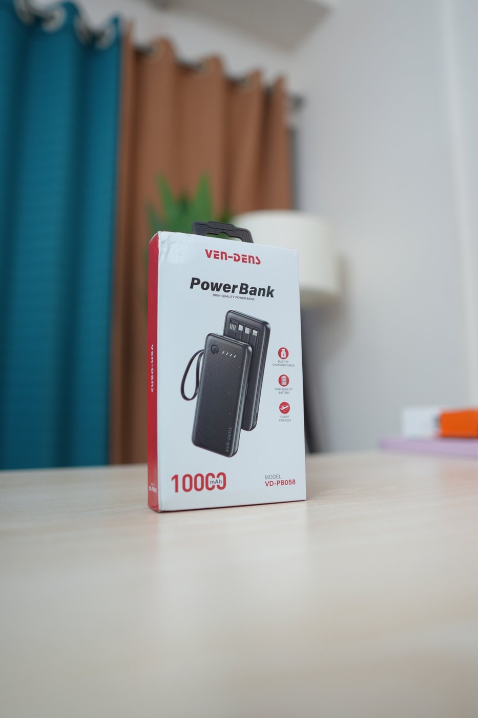 VEN-DENS Power Bank 10000mAh VD-PB058 (Built-in Cables)