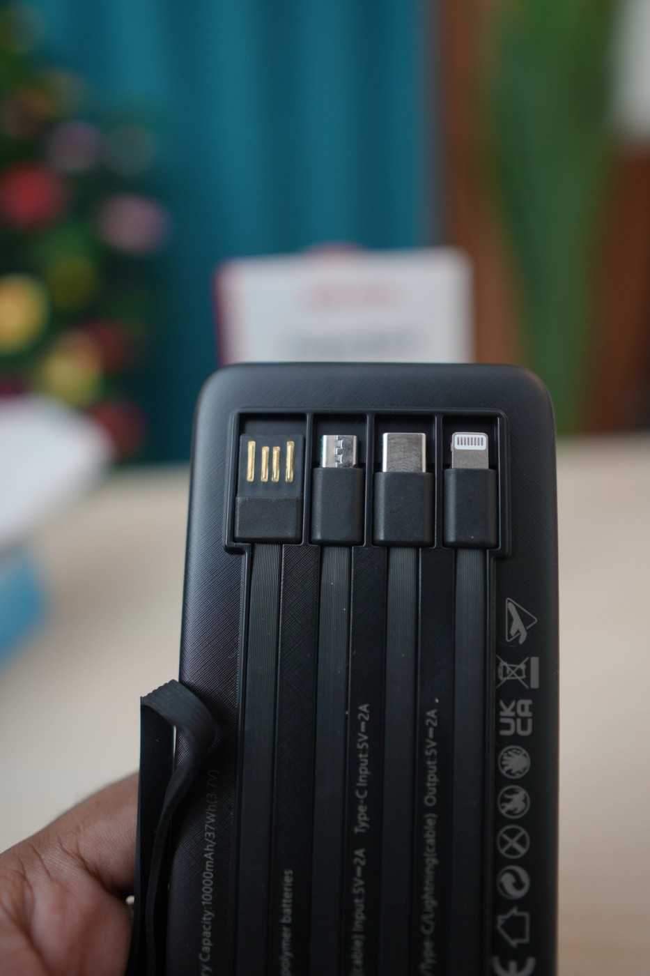 VEN-DENS Power Bank 10000mAh VD-PB058 (Built-in Cables)
