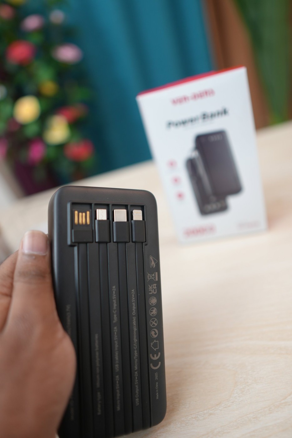 VEN-DENS Power Bank 20000mAh VD-PB059 (Built-in Cables)
