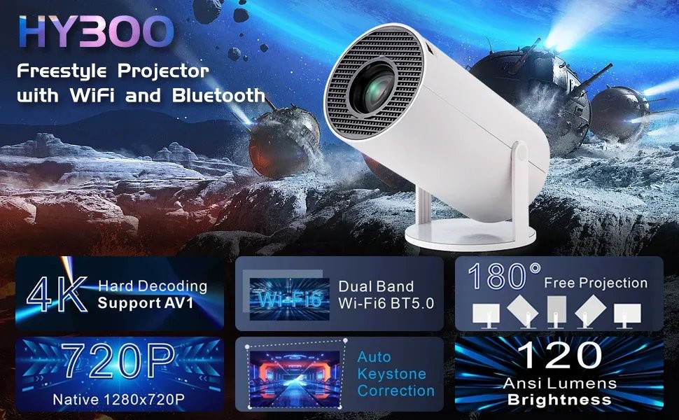 Android Smart Projector HY300 4K