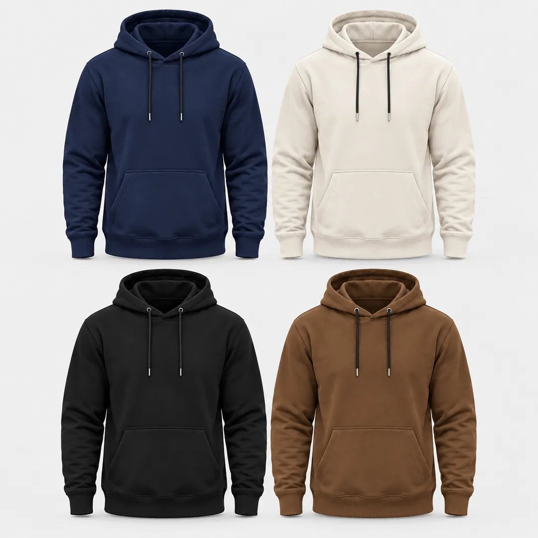 Premium Solid Color Pullover Hoodie for Men